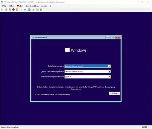 Hyper-V Windows 10 Installation