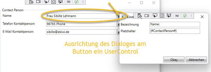 Screenshot Dialog hat die Position/Location des UserControl